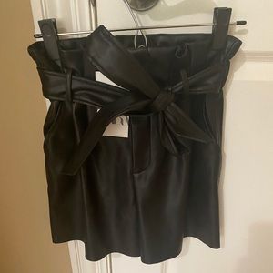Zara faux leather paperbag shorts